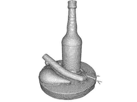 Amber bottle Game Ready 3D Model