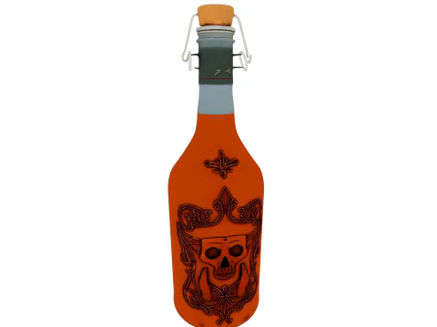 Pack Gothic bottle and flasks game reader 3D Model