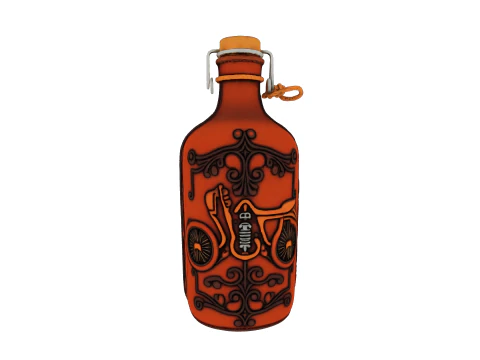 Pack Gothic bottle and flasks game reader 3D Model