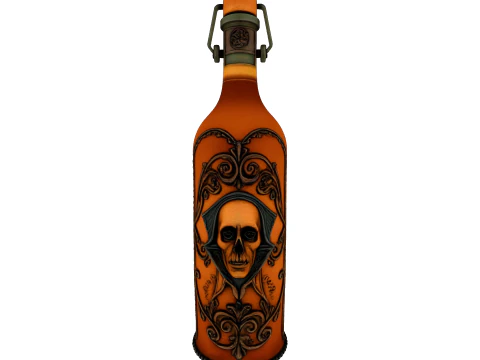 Pack Gothic bottle and flasks game reader 3D Model