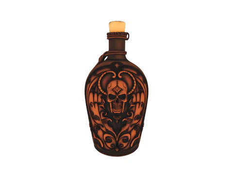 Pack Gothic bottle and flasks game reader 3D Model