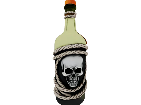 Pack Gothic bottle and flasks game reader 3D Model