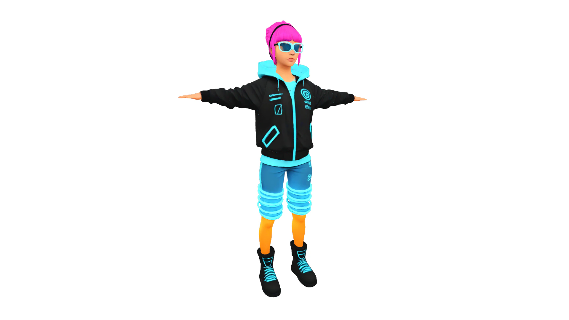 Character cyberpunk game reader 3D Model .c4d .max .obj .3ds .fbx .stl .blend