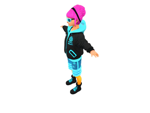 Character cyberpunk game reader 3D Model