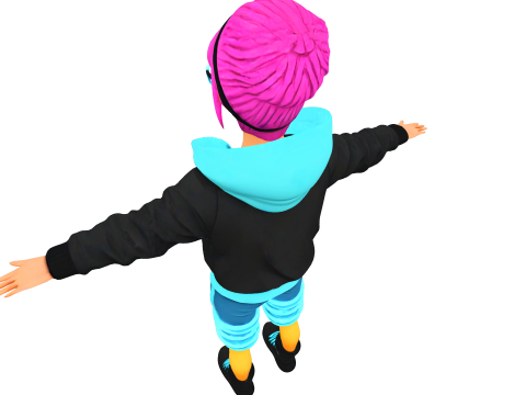 Character cyberpunk game reader 3D Model