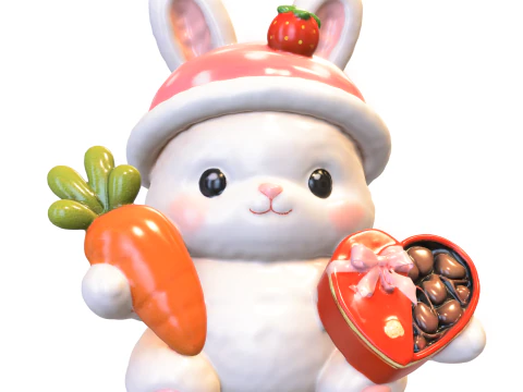 Милый плюшевый кролик 3D Модель