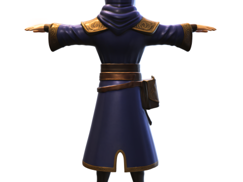 판타지 캐릭터 마법사 게임 리더 3D 모델