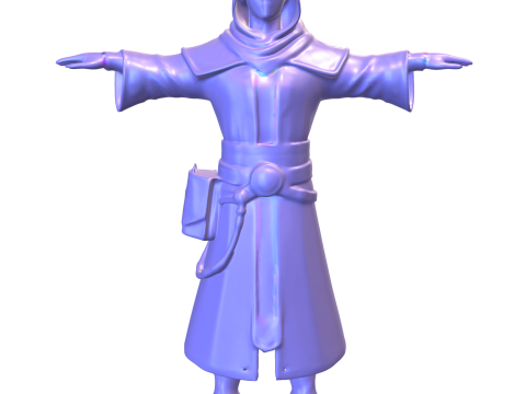 판타지 캐릭터 마법사 게임 리더 3D 모델