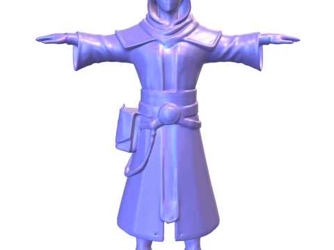 Fantasy character mage game reader 3D Model