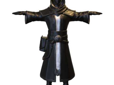 Fantasy character mage game reader 3D Model