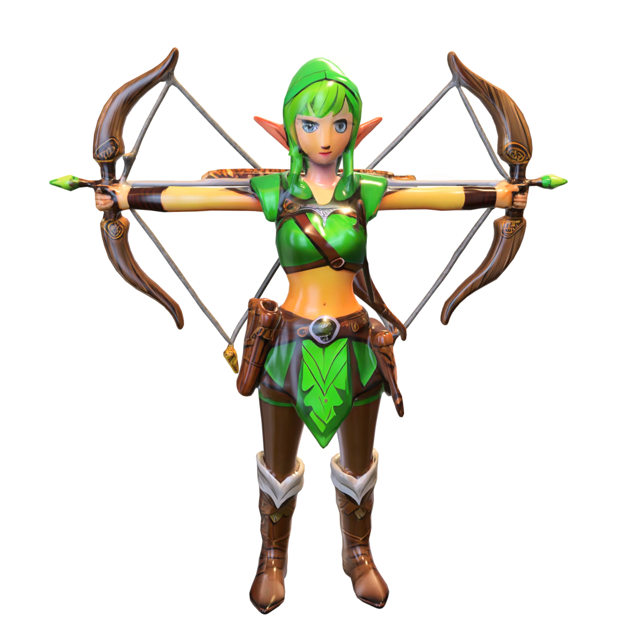 Forest elf archer game reader 3D Model .c4d .max .obj .3ds .fbx .stl .blend 