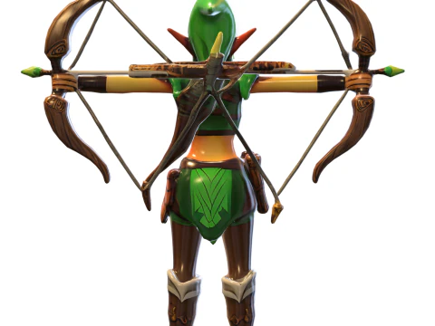 Forest elf archer game reader 3D Model