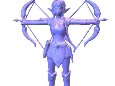 Forest elf archer game reader 3D Model