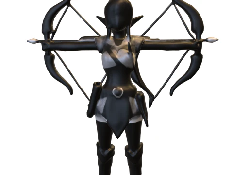 Forest elf archer game reader 3D Model