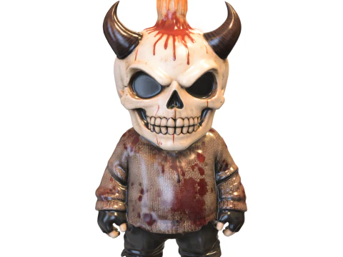 Korku kafatası heykelcik oyun okuyucusu 3D Model