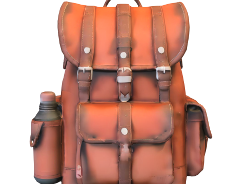 Leather adventure backpack game reader 3D Model
