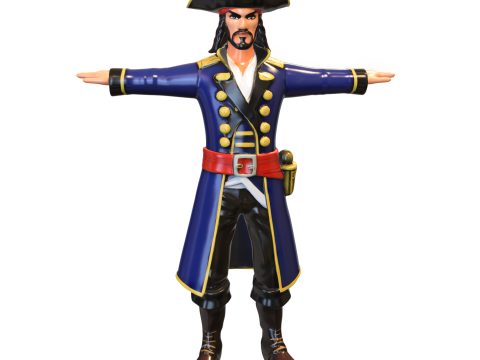 Pirate captain character game reader 3D Model