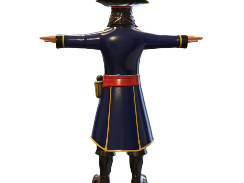 Pirate captain character game reader 3D Model