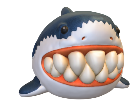 Plush shark game reader 3D Model