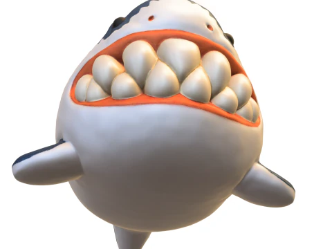 Pl&uuml;schhai-Spieleleser 3D Modell