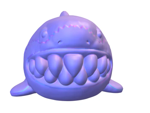 Pl&uuml;schhai-Spieleleser 3D Modell