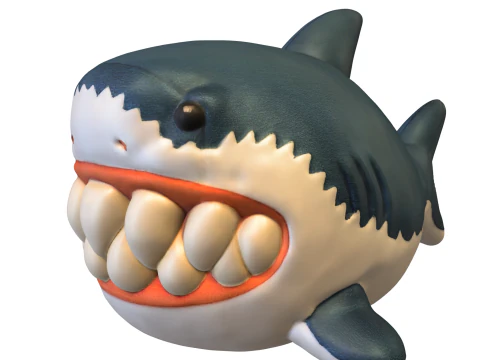 Pl&uuml;schhai-Spieleleser 3D Modell