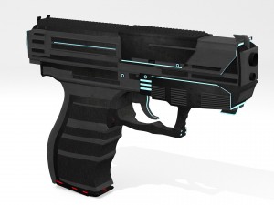 sci-fi pistol 3D 模型