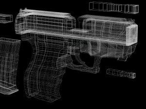 sci-fi pistol 3D 模型