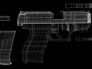 sci-fi pistol 3D 模型