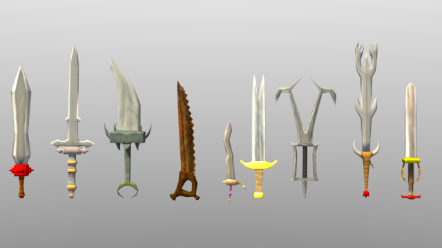 sword pack 3D Model .c4d .max .obj .3ds .fbx .stl .blend 