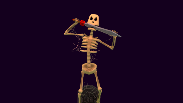 skeleton with 10 animation 3D 模型 .c4d .max .obj .3ds .fbx .stl .blend 
