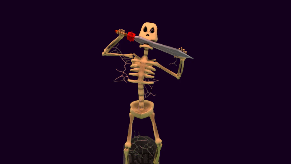 skeleton with 10 animation 3D Model .c4d .max .obj .3ds .fbx .stl .blend