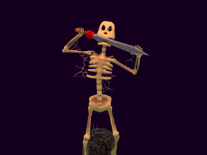 skeleton with 10 animation 3D Model