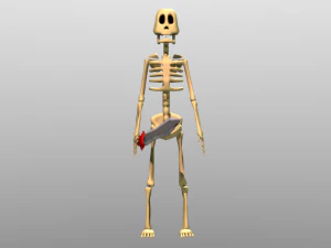 skeleton with 10 animation 3D Model