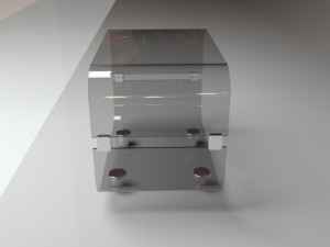 italian desing glass table 3D Model