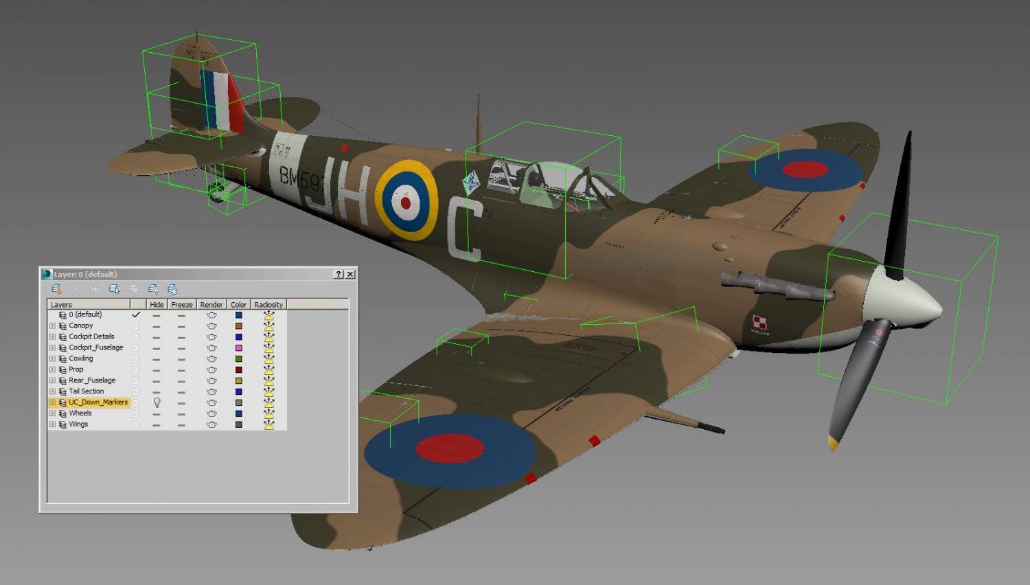 Spitfire MkVb 3D Model in Fighter 3DExport