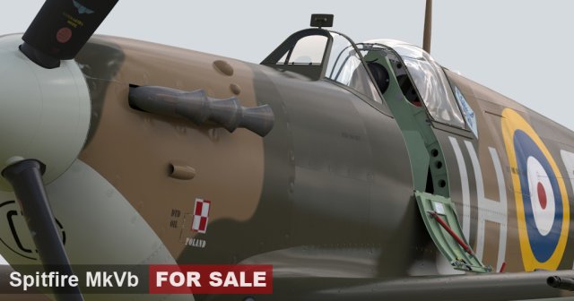 spitfire mkvb 3D Model .c4d .max .obj .3ds .fbx .stl .blend 
