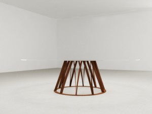 glass top dining table 3D मॉडल