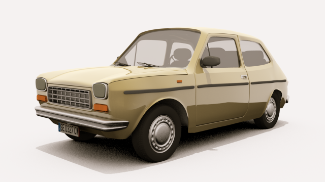 fiat 127 3D Модель .c4d .max .obj .3ds .fbx .stl .blend 