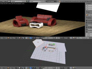 modern design sofa set 3D Model