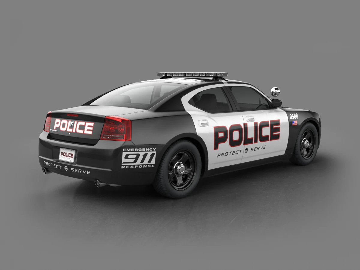 police car us 3D Model .c4d .max .obj .3ds .fbx .stl .blend
