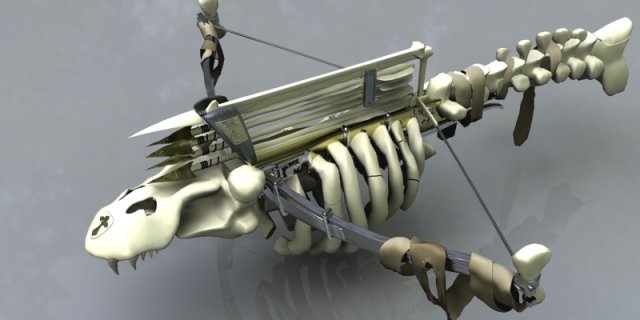 bone crossbow Model 3D .c4d .max .obj .3ds .fbx .stl .blend 