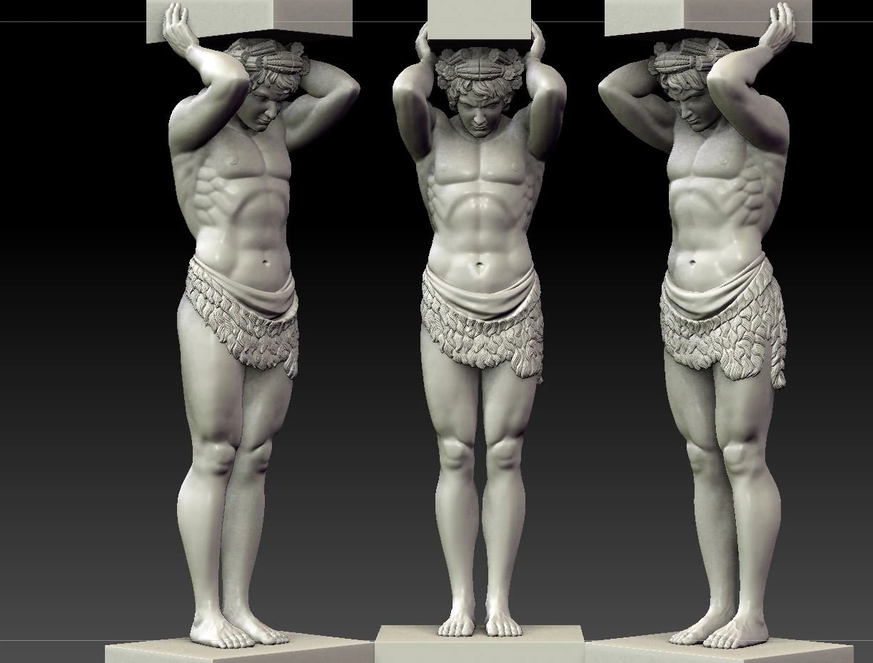 Atlant of the hermitage 3D Model .c4d .max .obj .3ds .fbx .stl .blend 