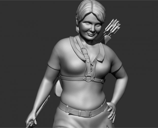 archer girl 3D 모델 .c4d .max .obj .3ds .fbx .stl .blend 