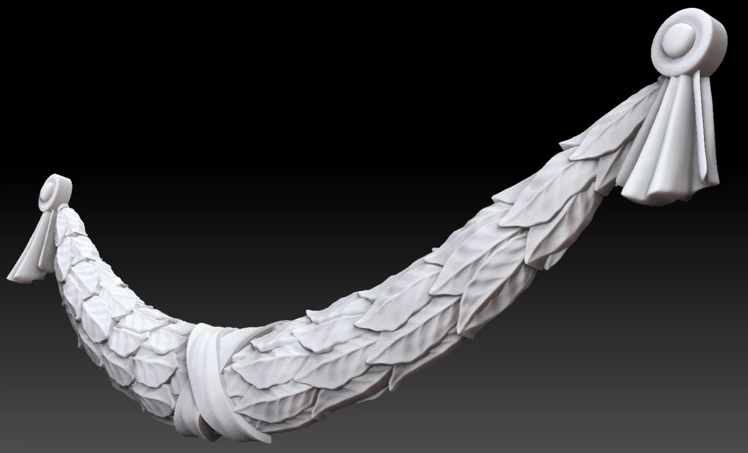 Front decor leafy garland 3D Print Model .c4d .max .obj .3ds .fbx .stl .blend 