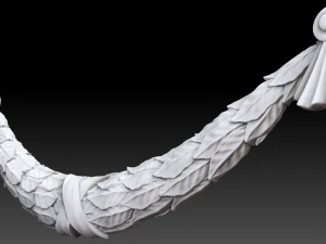 Guirnalda de hojas decoraci&oacute;n frontal Modelo de impresión 3D