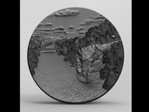River bas-relief 3D print model 3D Print Model