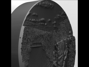 River bas-relief 3D print model Modelo de impresión 3D