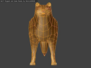 wolf rigged animated and game ready 3D Модель