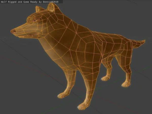 wolf rigged animated and game ready 3D Model